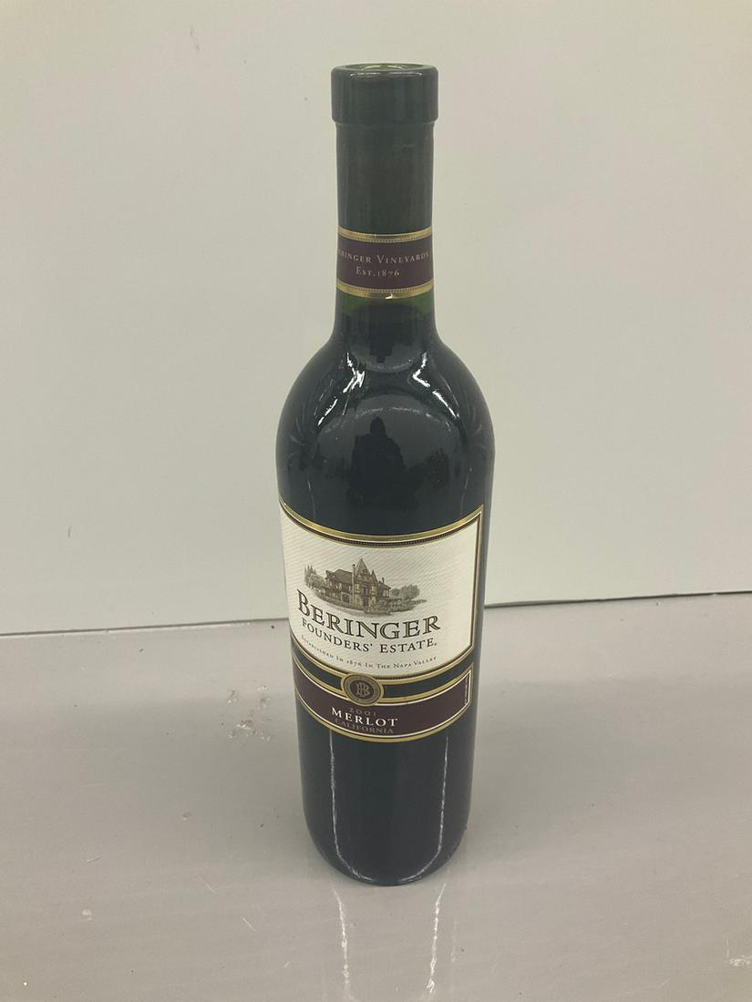 Beringer Founders Estate 2001 Merlot 750ml-seal unbroken (1 of 1)