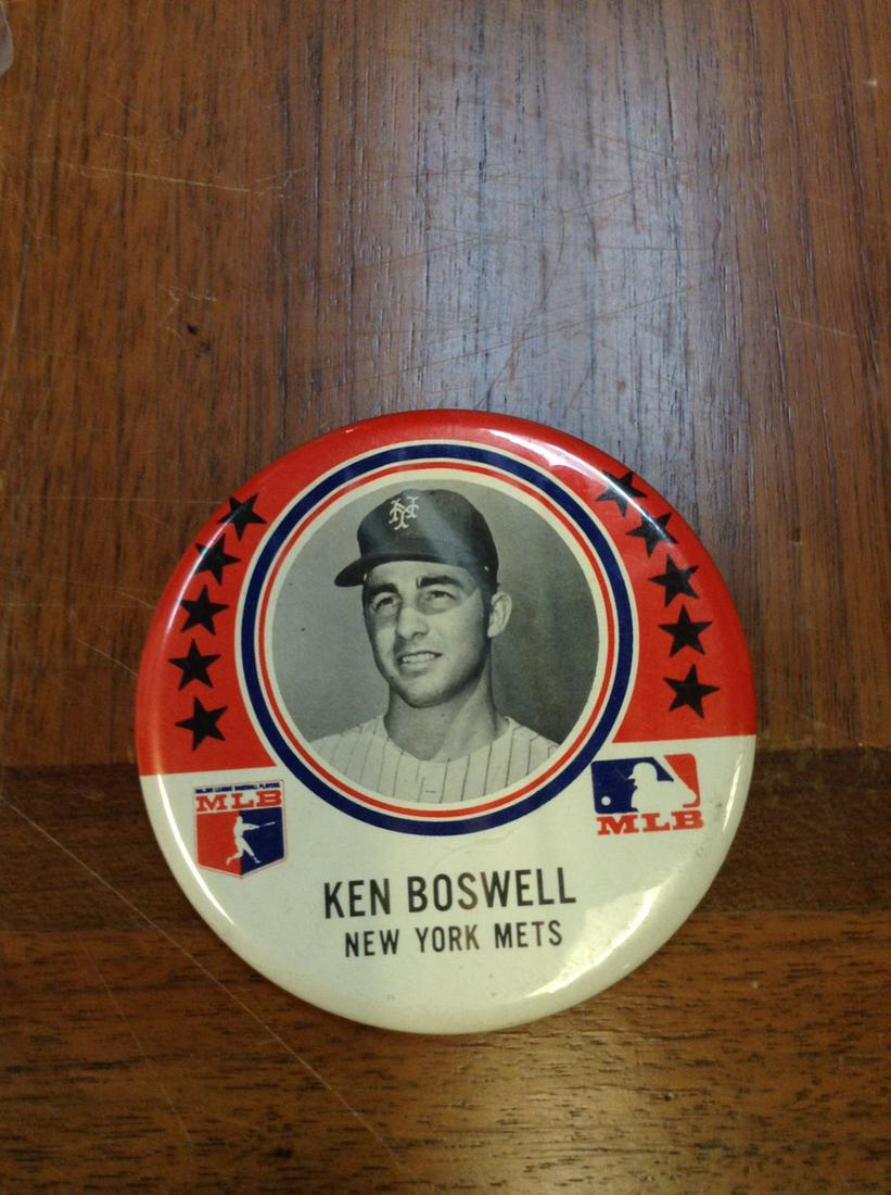 New york mets original 3 1/2" Ken Boswell pin (1 of 1)