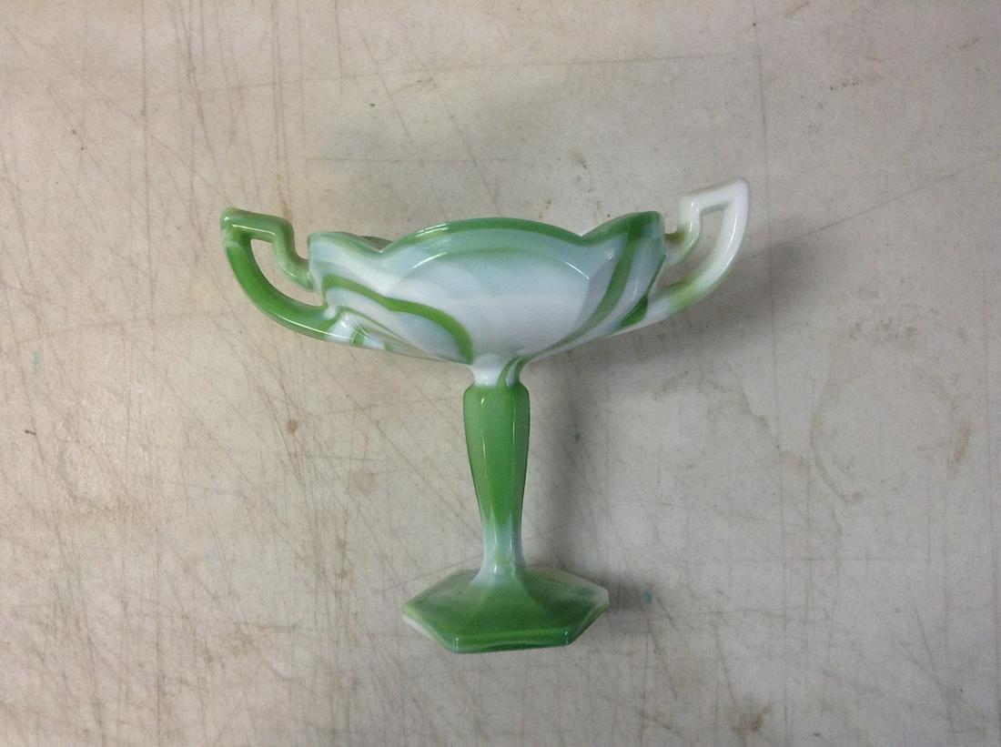 Westmoreland 7" Tall Slag-Glass Two-Handled Pedestal Compote (1 of 1)