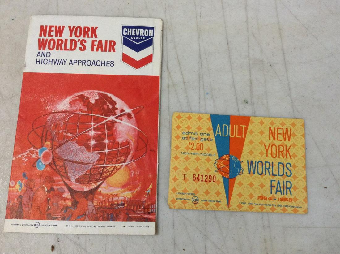 1964 New York World's fair Map and Two Admissions Tickets (1 of 1)