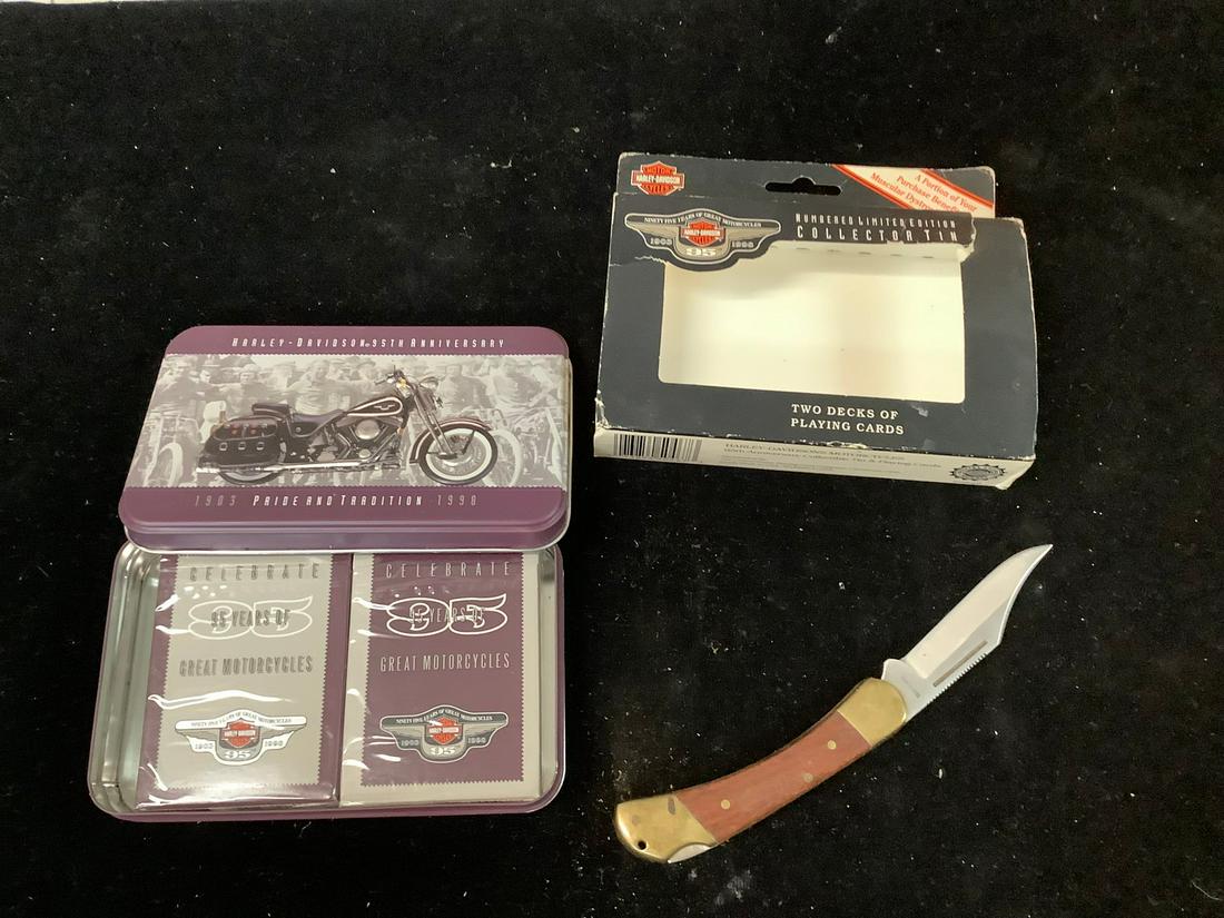 Sealed Harley Davidson Limited Edition Playing Cards and Knife: Sealed Harley Davidson Limited Edition Playing Cards and Knife