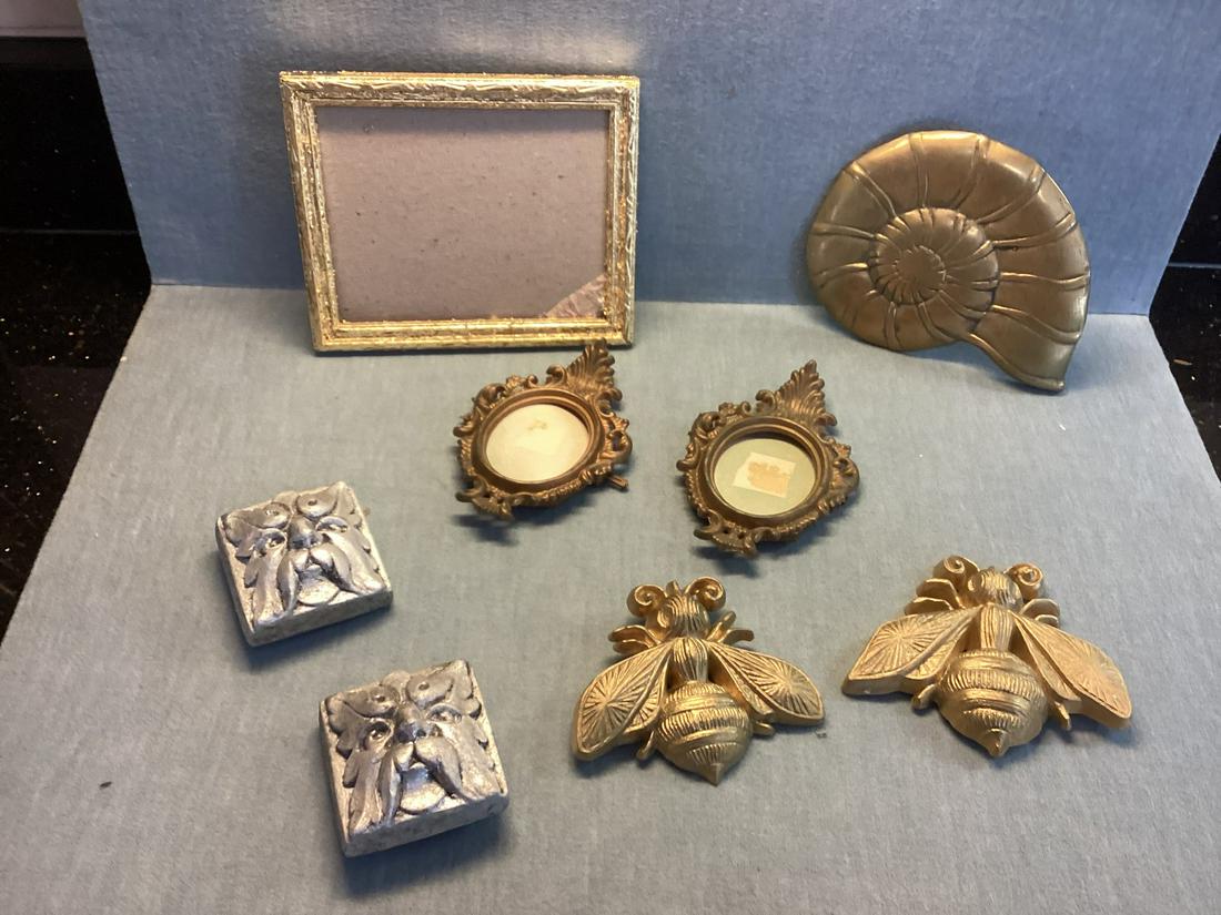 Pair of Guilded Vintage Bees 4", Fairy Faces, Frames and more: Pair of Guilded Vintage Bees 4", Fairy Faces, Frames and more
