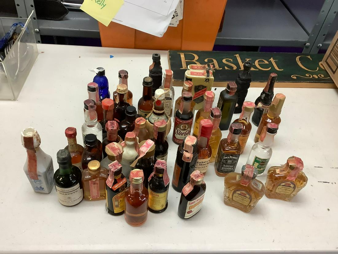 Large Lot of Vintage Assorted Miniature Liquor Bottles (1 of 1)