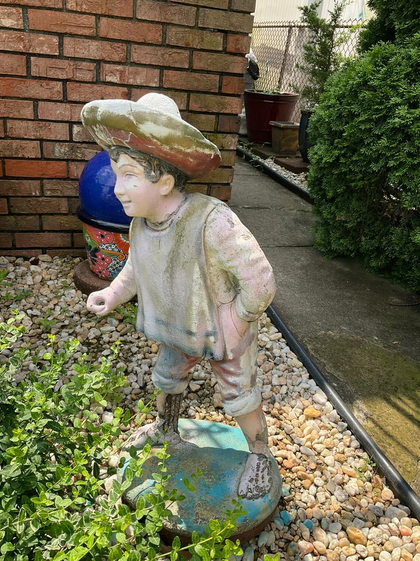 Cement Boy Statue: 28 in.