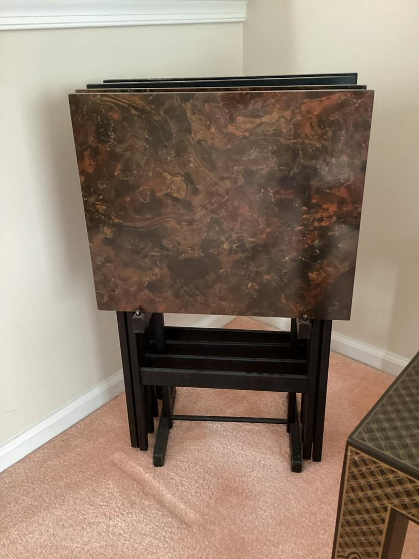 Set of Four Vintage Artex America Series Folding Tables with Stand: Set of Four Vintage Artex America Series Folding Tables with Stand