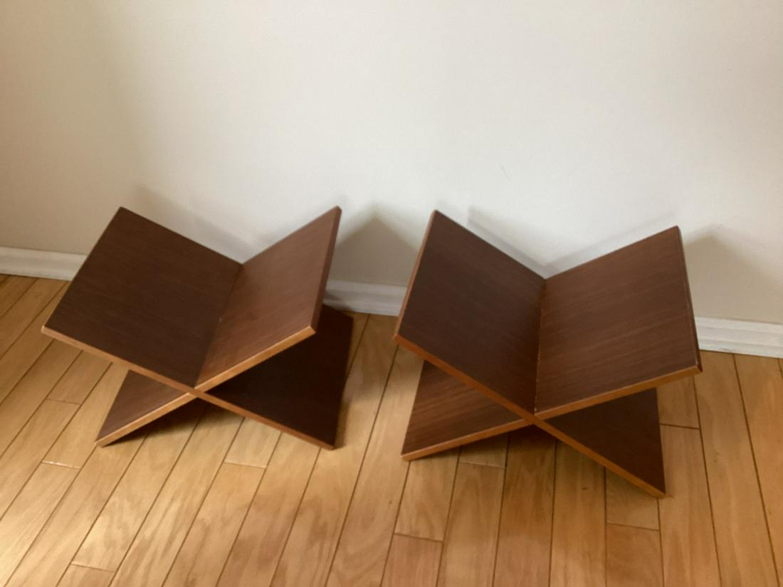 Pair of Wood Magazine Holders 16"x13"x11" (slides apart into two flat pieces): Pair of Wood Magazine Holders 16"x13"x11" (slides apart into two flat pieces)