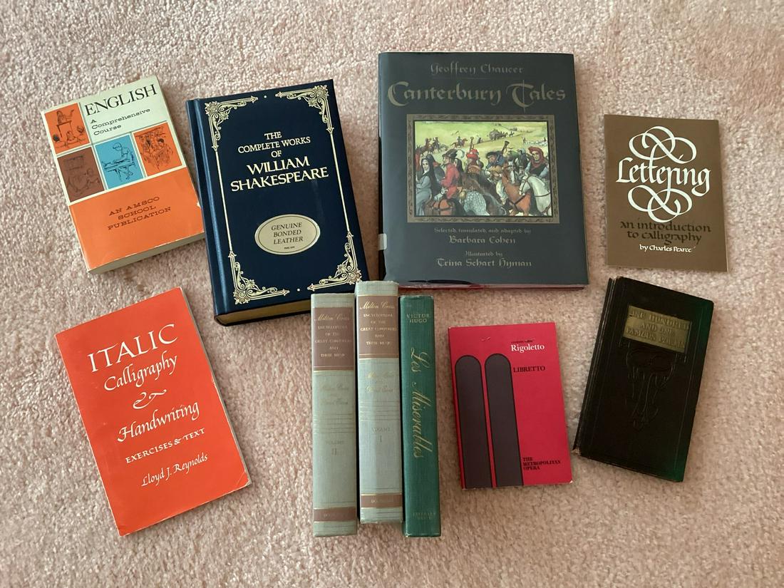 Bonded Leather Bound Works of Shakespeare, First Edition Illustrated Canterbury Tales, Met Opera (1 of 1)