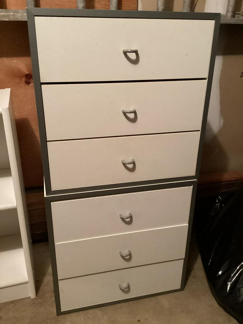 Pair of Three Drawer Storage Chests Each 20"x15"x20" (1 of 1)
