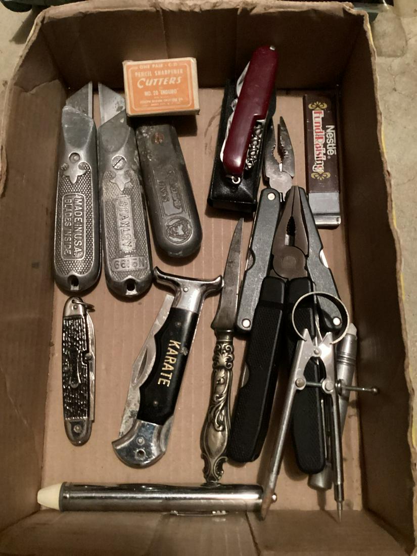 Box of Switchblade, Vintage Knives, Multi Tools and more (1 of 1)