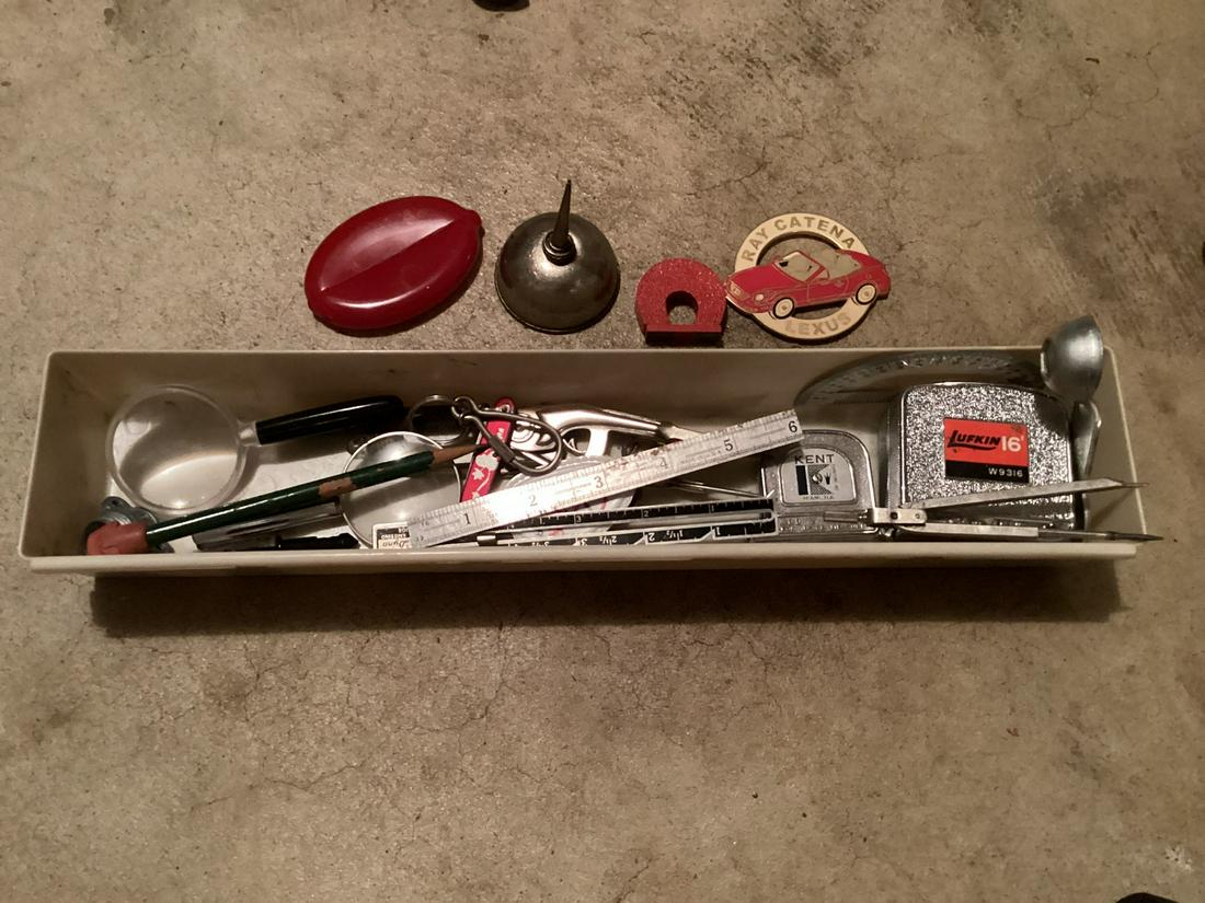 Box of Vintage Measuring Tools, Magnet and more (1 of 1)