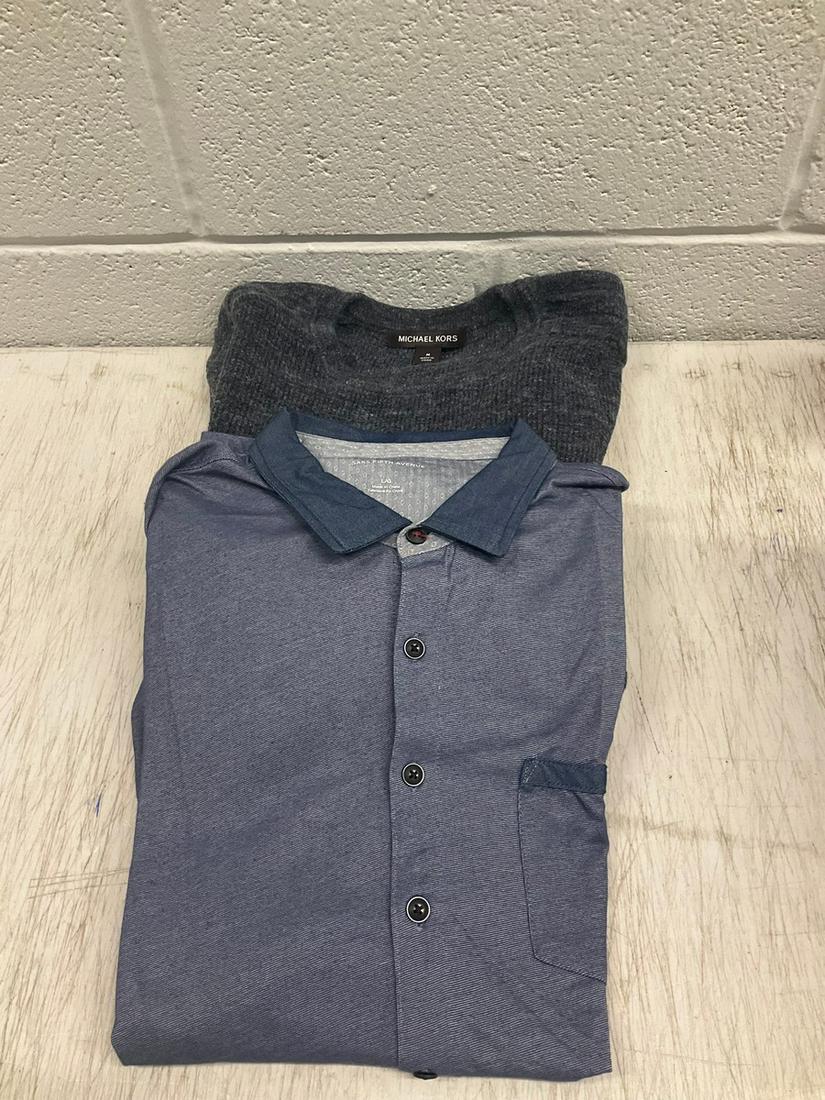 Michael Kors sweater size medium, Saks Fifth Avenue button down size large: Michael Kors sweater size medium, Saks Fifth Avenue button down size large