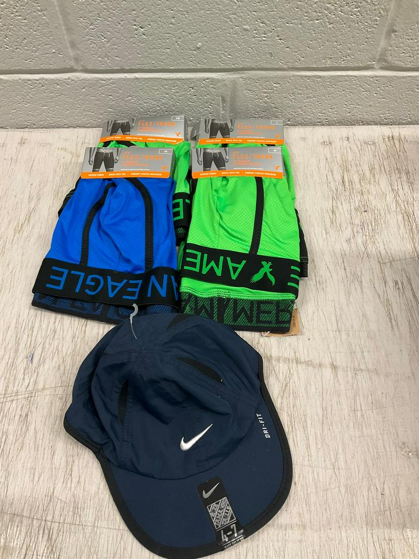 American Eagle Flex/Trunks size XS, M, L and hat size 4-7: American Eagle Flex/Trunks size XS, M, L and hat size 4-7