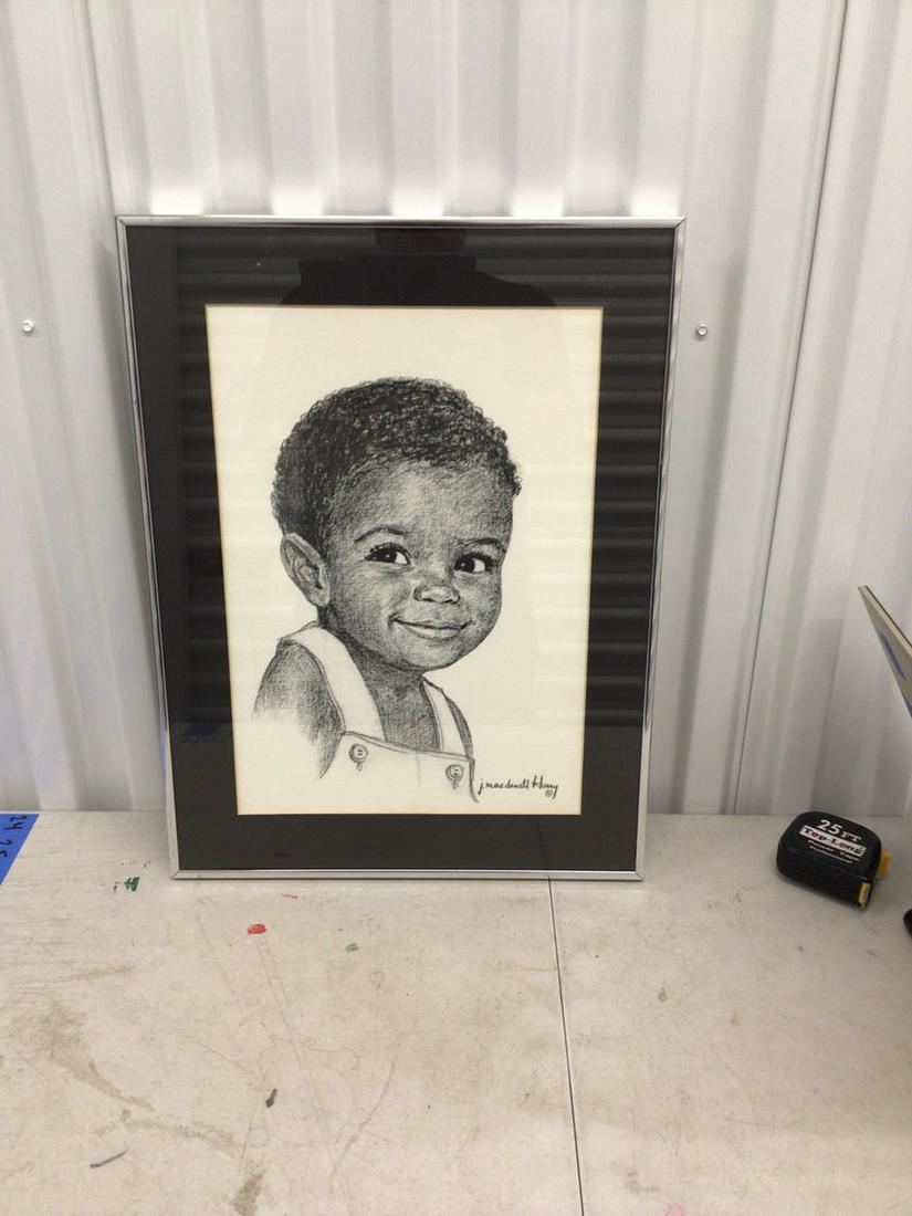 J. McDonald Henry Child Artwork Signed and Framed (1 of 1)