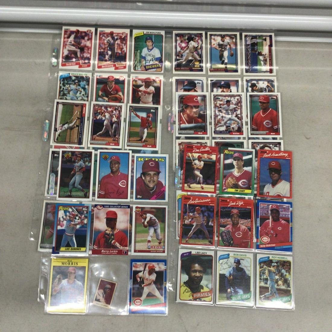 Lot of 1980s baseball cards in plastic sheets (1 of 1)