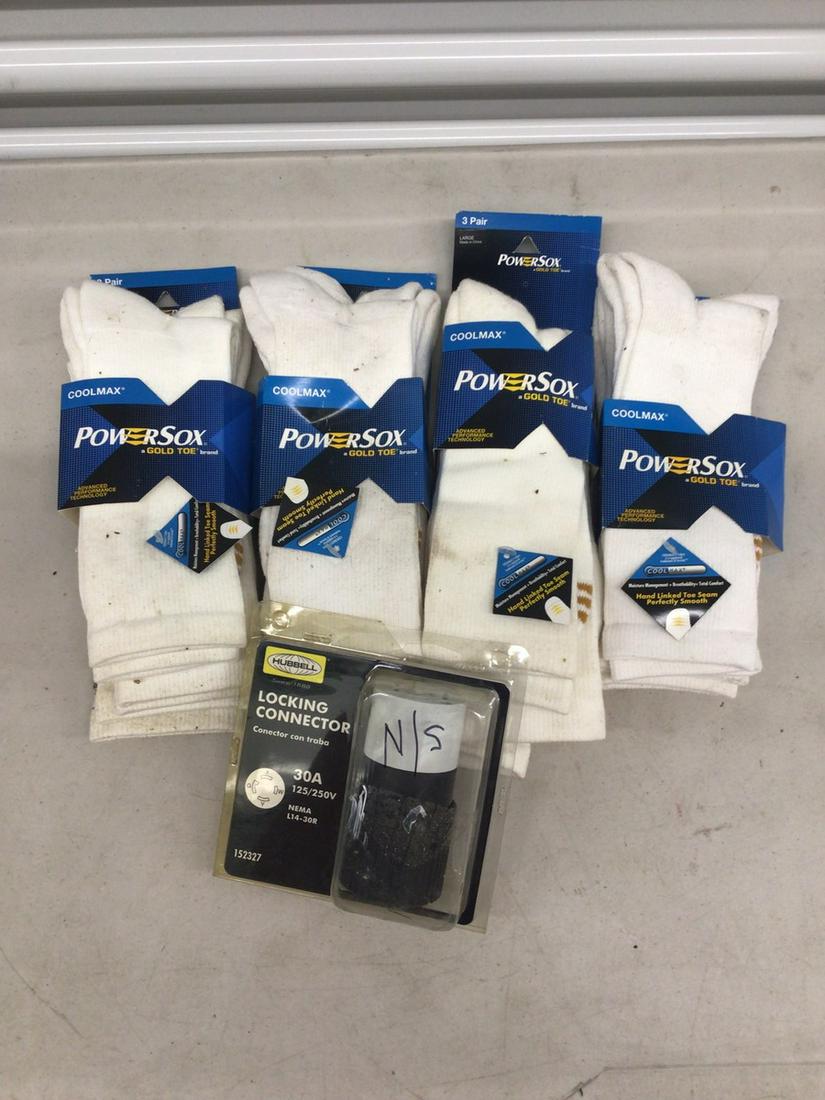 Lot of four pack PowerSox socks, and more (1 of 1)