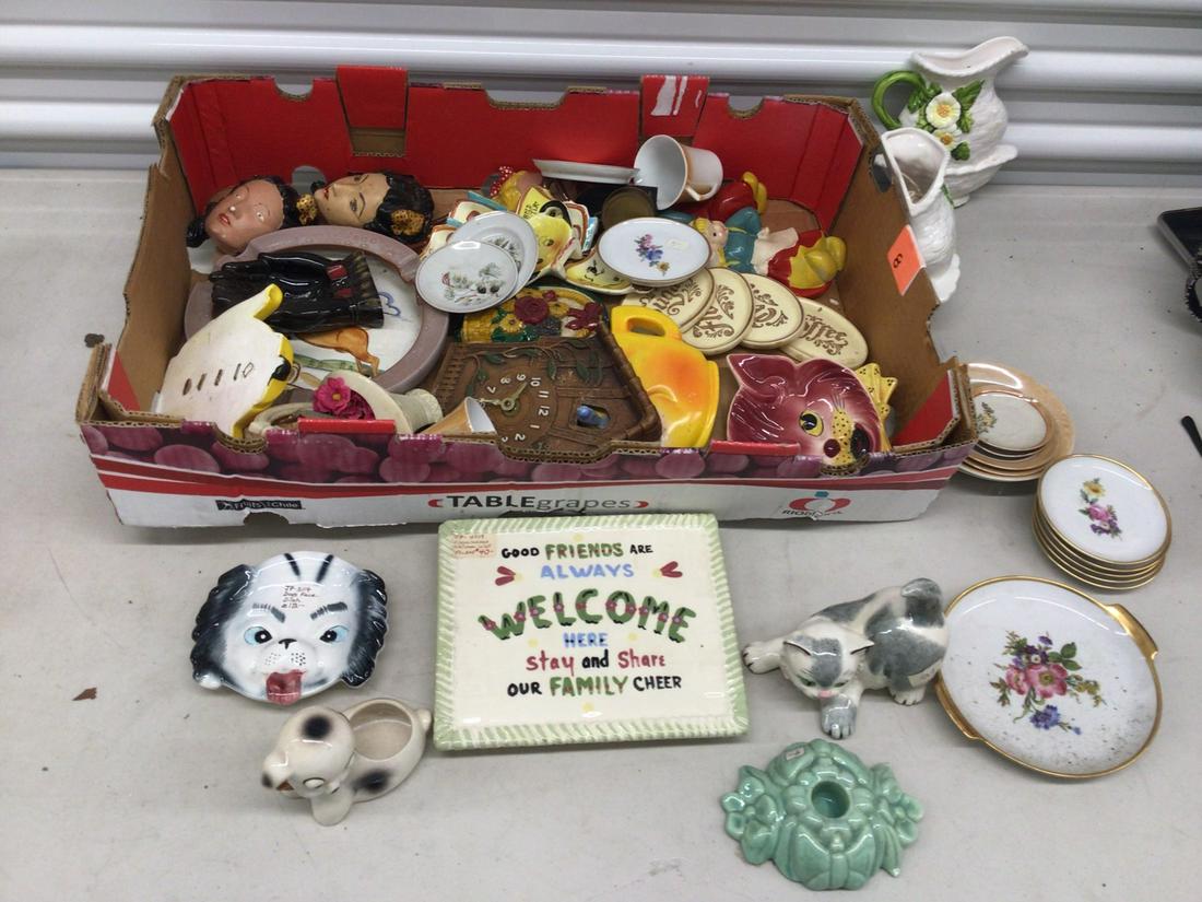 Large lot of assorted ceramic decorations, plates, and more (1 of 1)