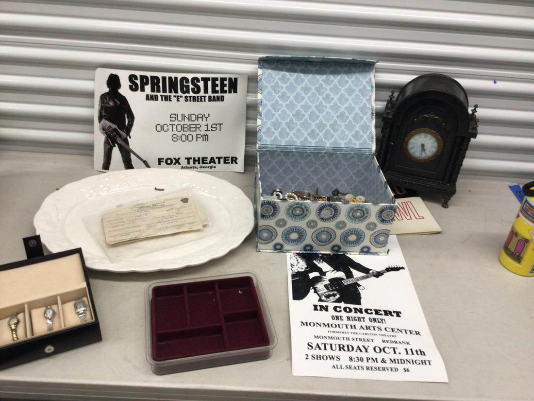 Springsteen posters, large turkey serving platter, jewlery, vintage clock, and more (1 of 1)