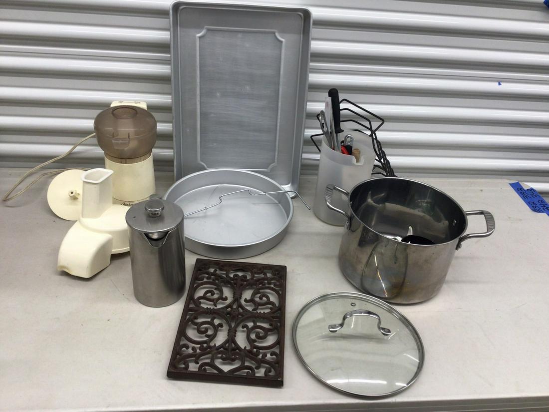 Lot of assorted kitchen appliances, french press, baking pans, and more (1 of 1)