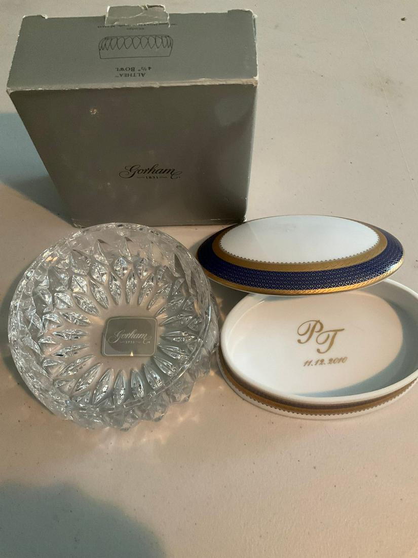 Gorham Full Lead Crystal Bowl and Patchi Versaille Porcelaine DIsh (1 of 1)