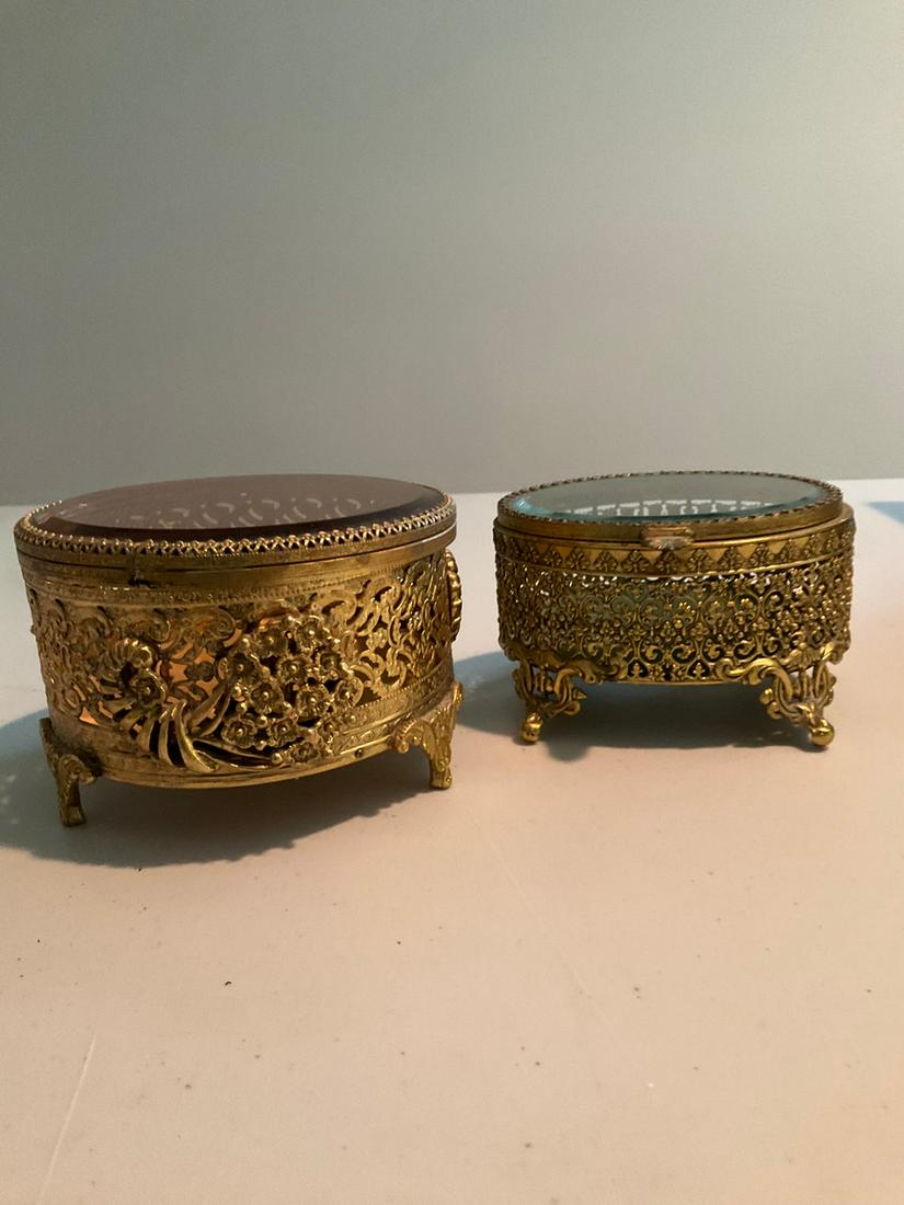 Pair of Ornate Trinket Boxes: Pair of Ornate Trinket Boxes