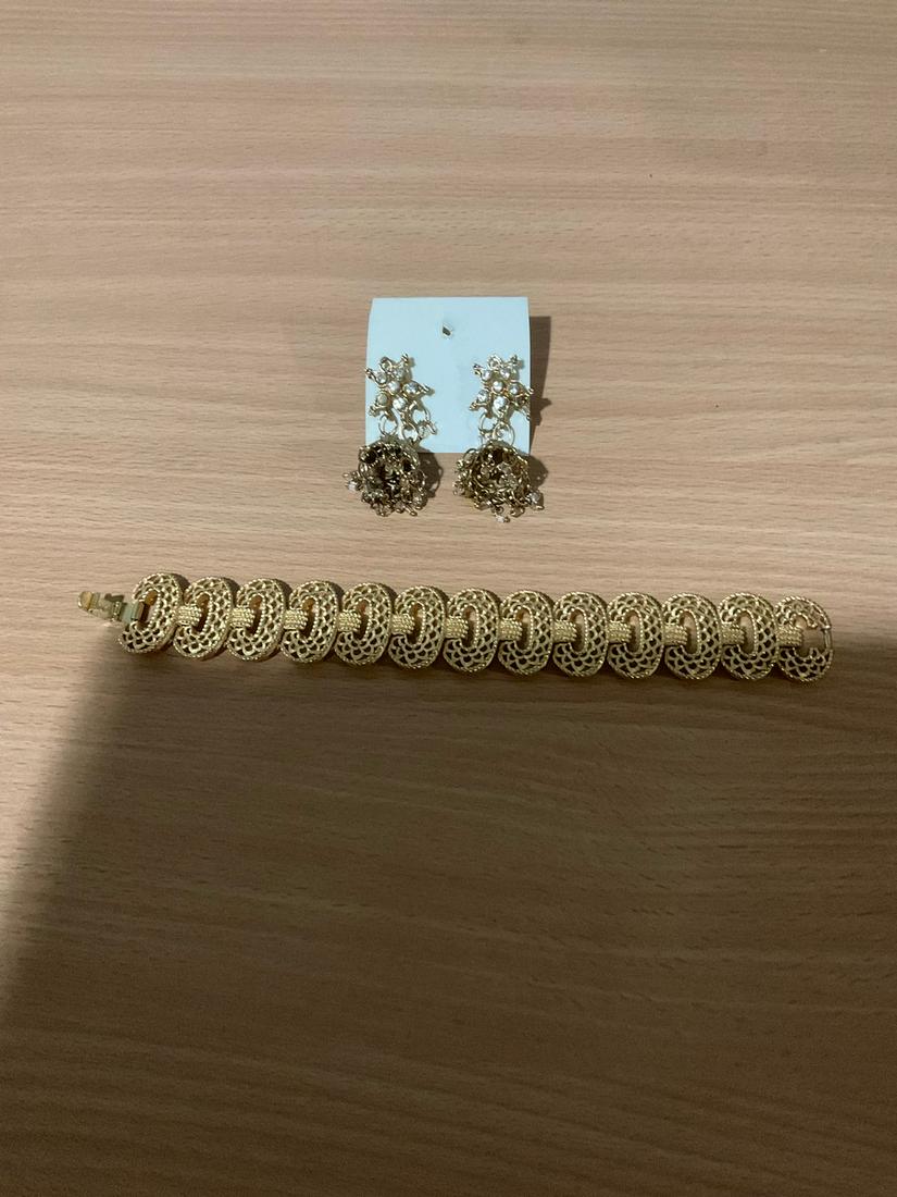 Trifari Bracelet and Costume Earrings (1 of 1)