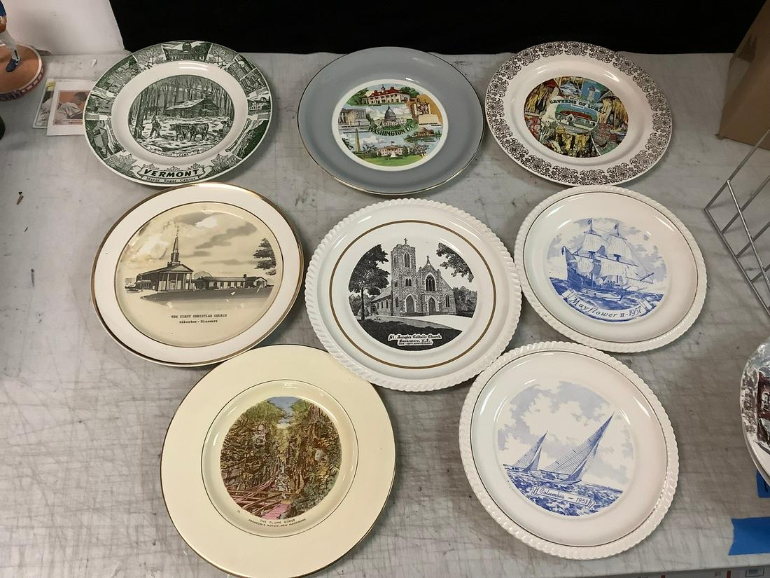 Large lot of decorative plates: US places and history including Mayflower, Washington DC, and more (1 of 1)