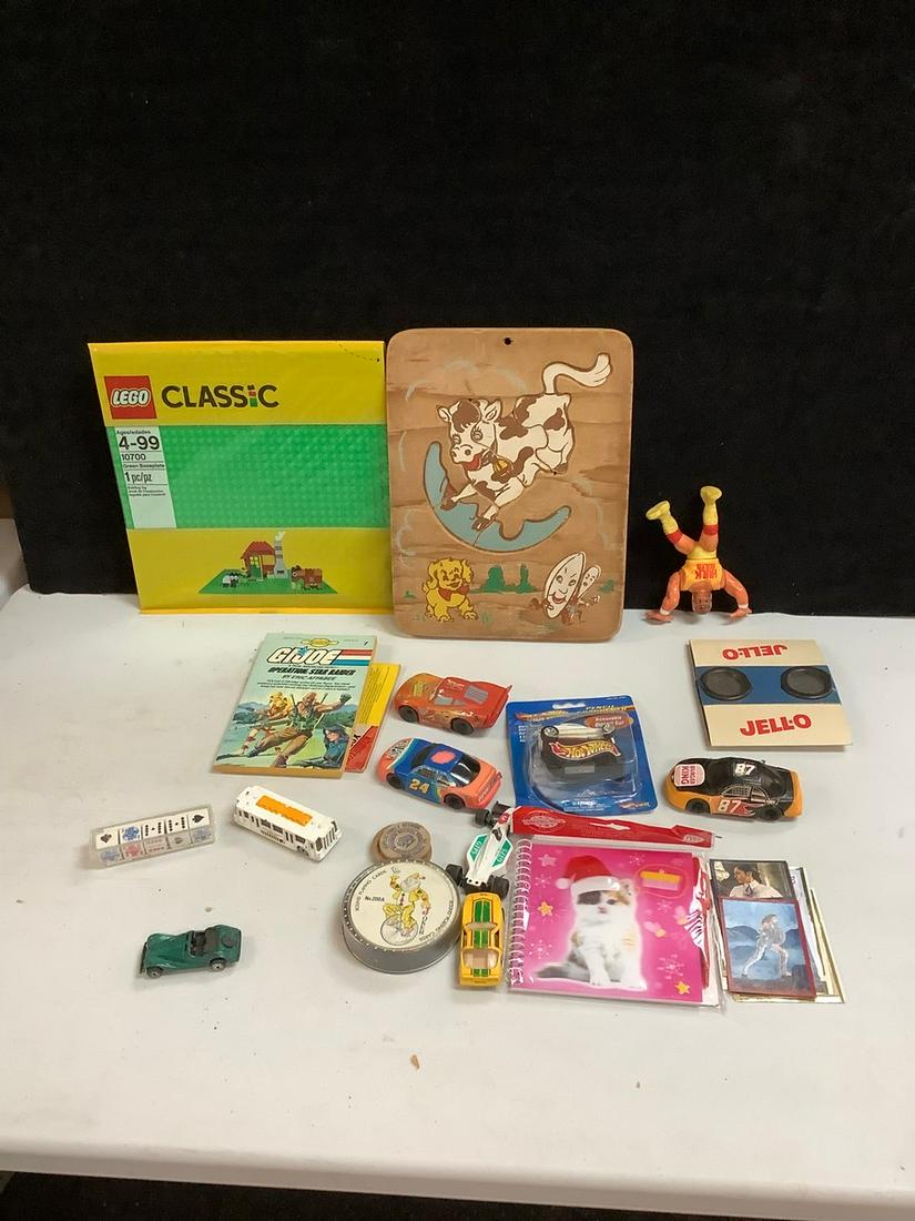 Lot of toys including Lego, GI Joe, Hot Wheels and wooden decor (1 of 1)