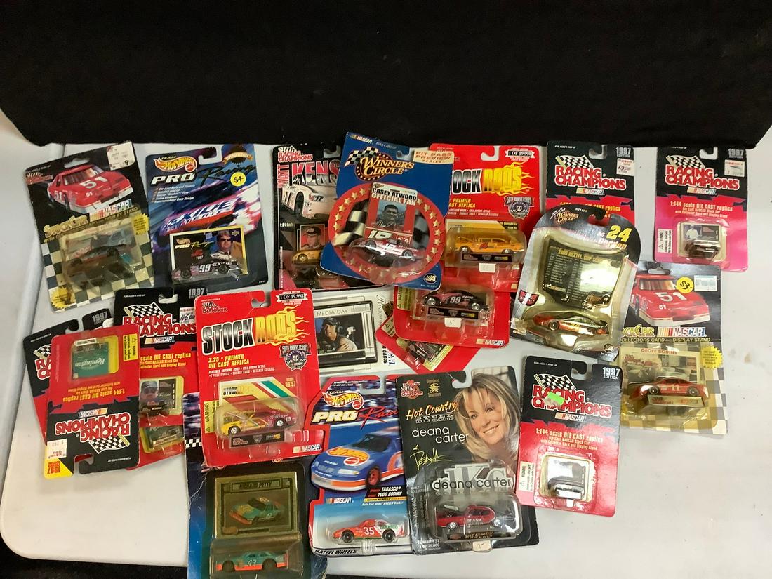 Large lot of toy cars including Nascar Racing Champions, Hot Wheels Pro Racing, and Winners Circle (1 of 1)