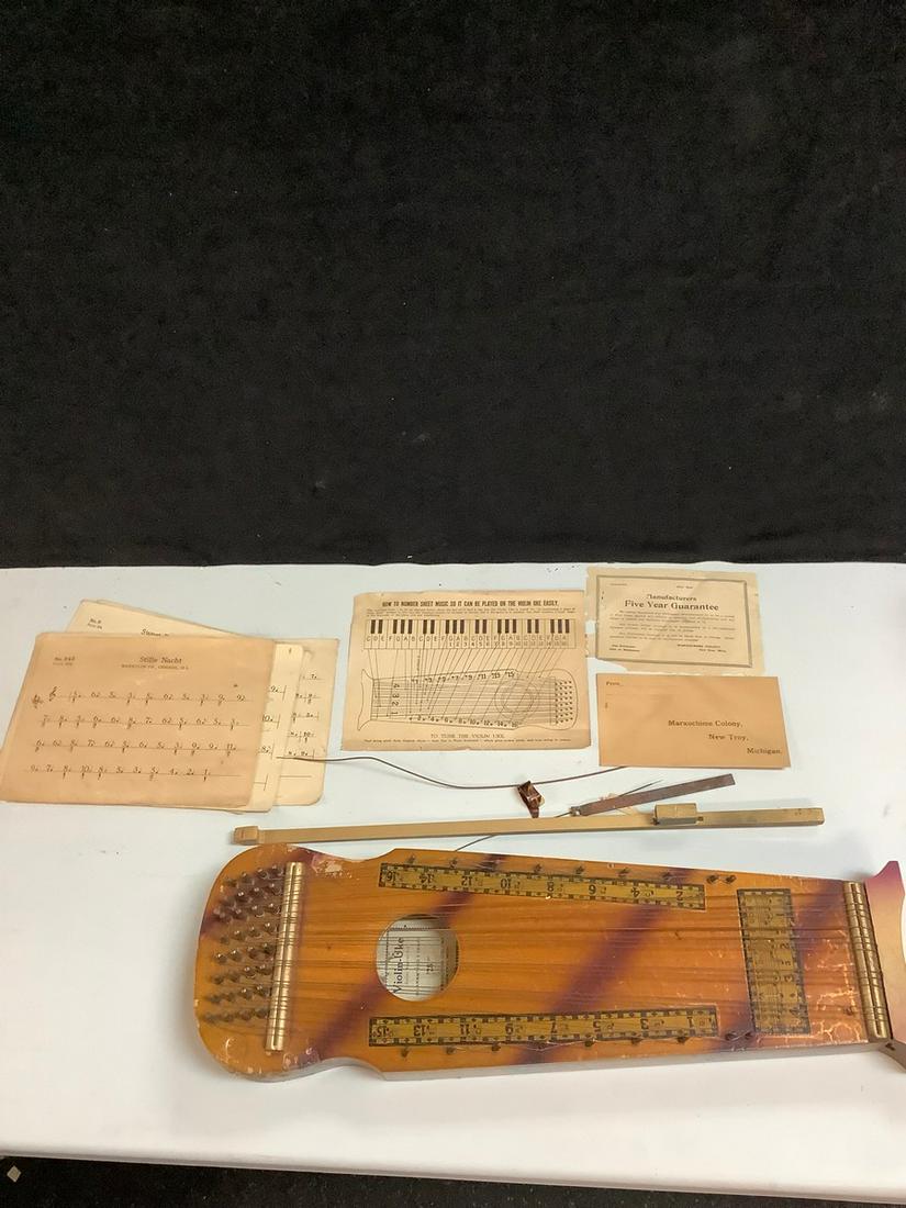 Vintage Violin-Uke with sheet music 20": Vintage Violin-Uke with sheet music 20"