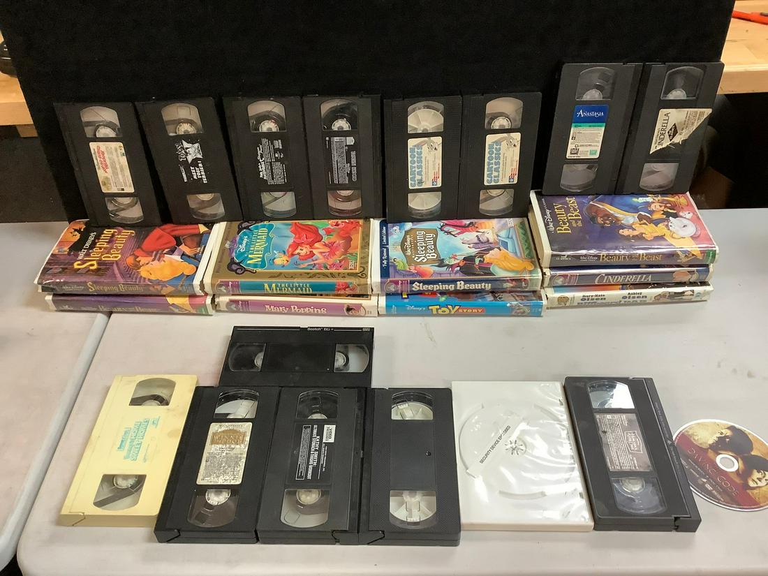 Lot of Disney VHS Tapes and DVDs (1 of 1)