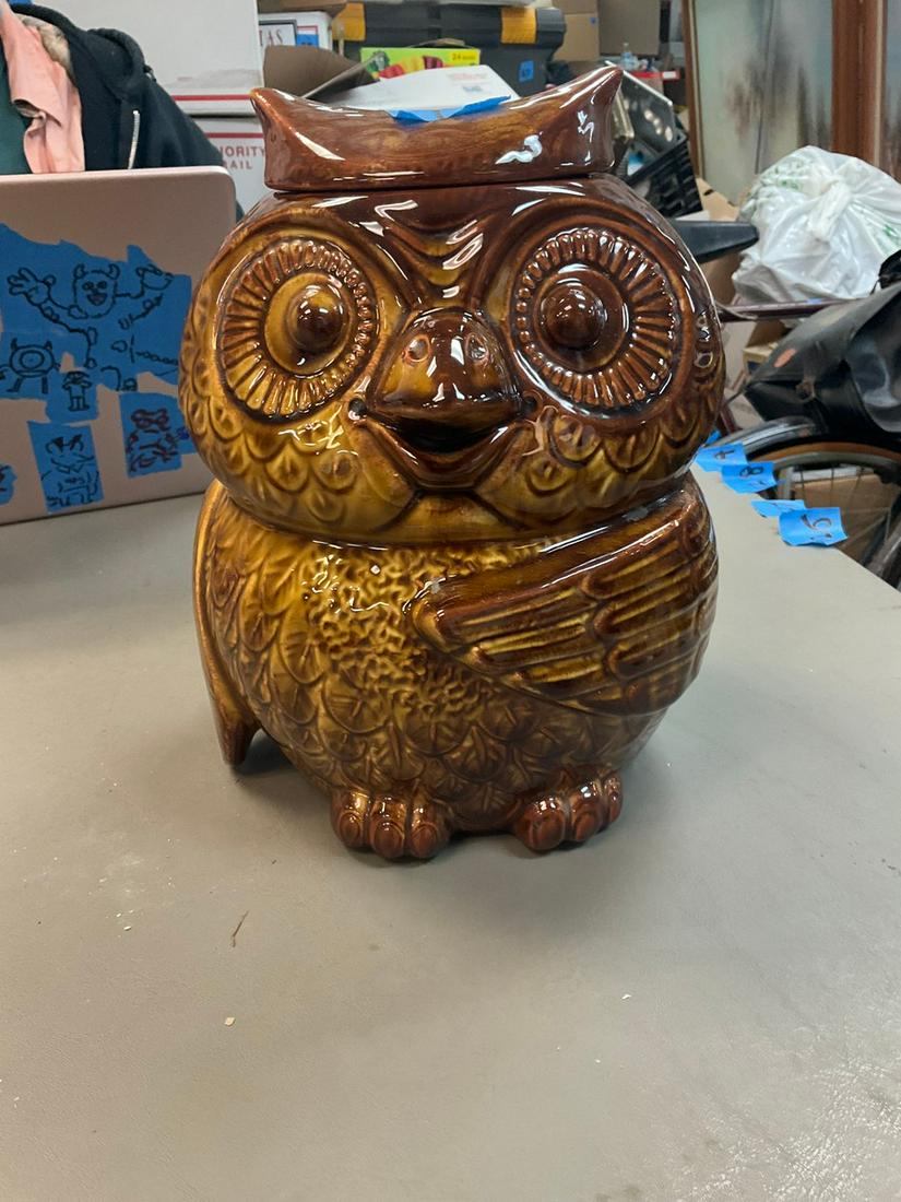 Owl ceramic cookie jar (1 of 1)