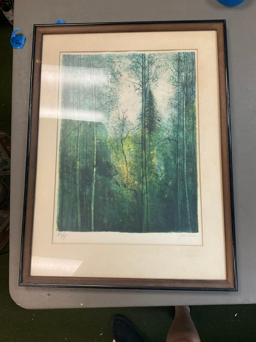 Framed watercolor forest artwork (1 of 1)