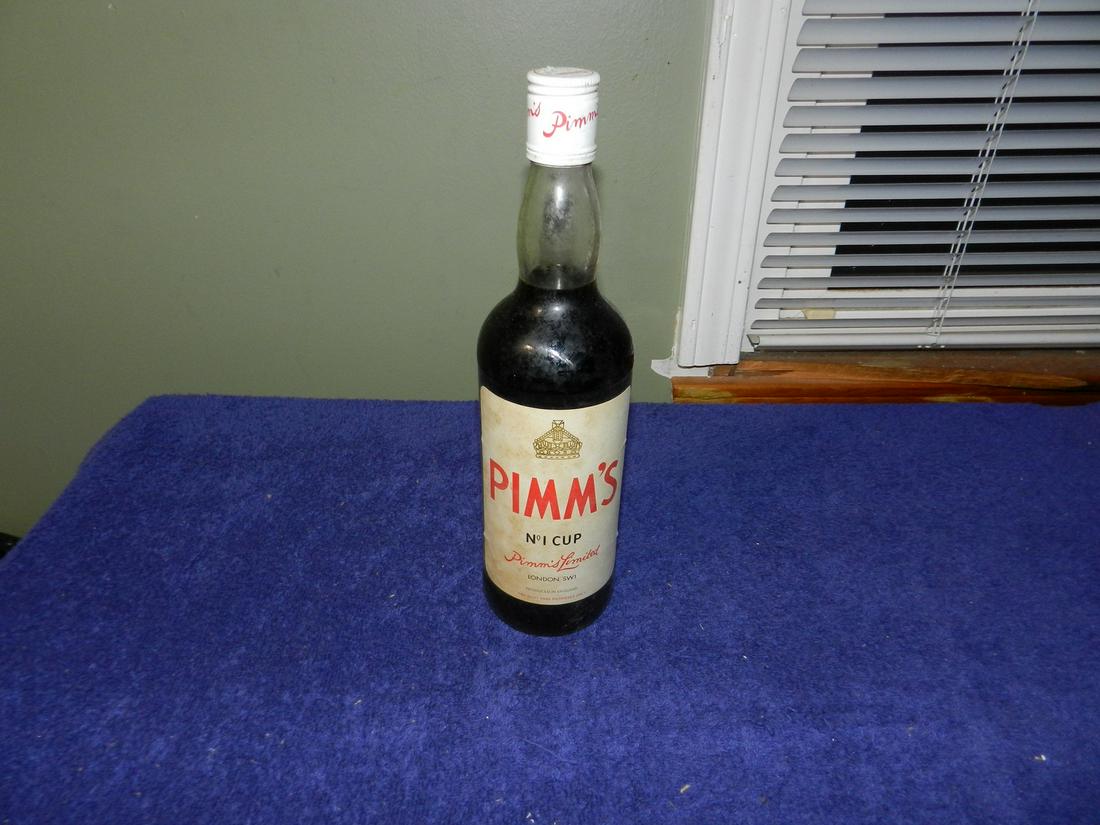 Vintage Bottle Pimm's No 1 Cup 750ml Sealed: Any contents in bottle is Free; You are bidding on the bottle & unbroken tax stamp