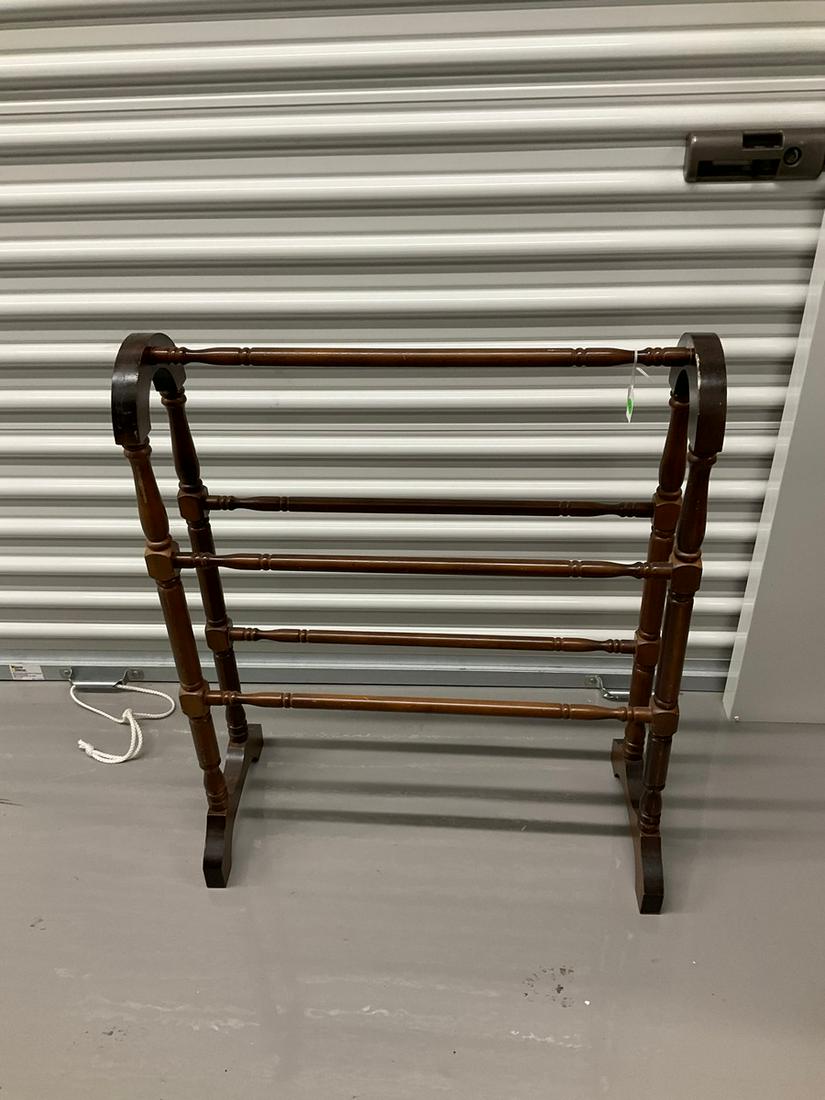 Wooden rack with rungs (for blankets, towels, etc.): 27" x 33" 9"