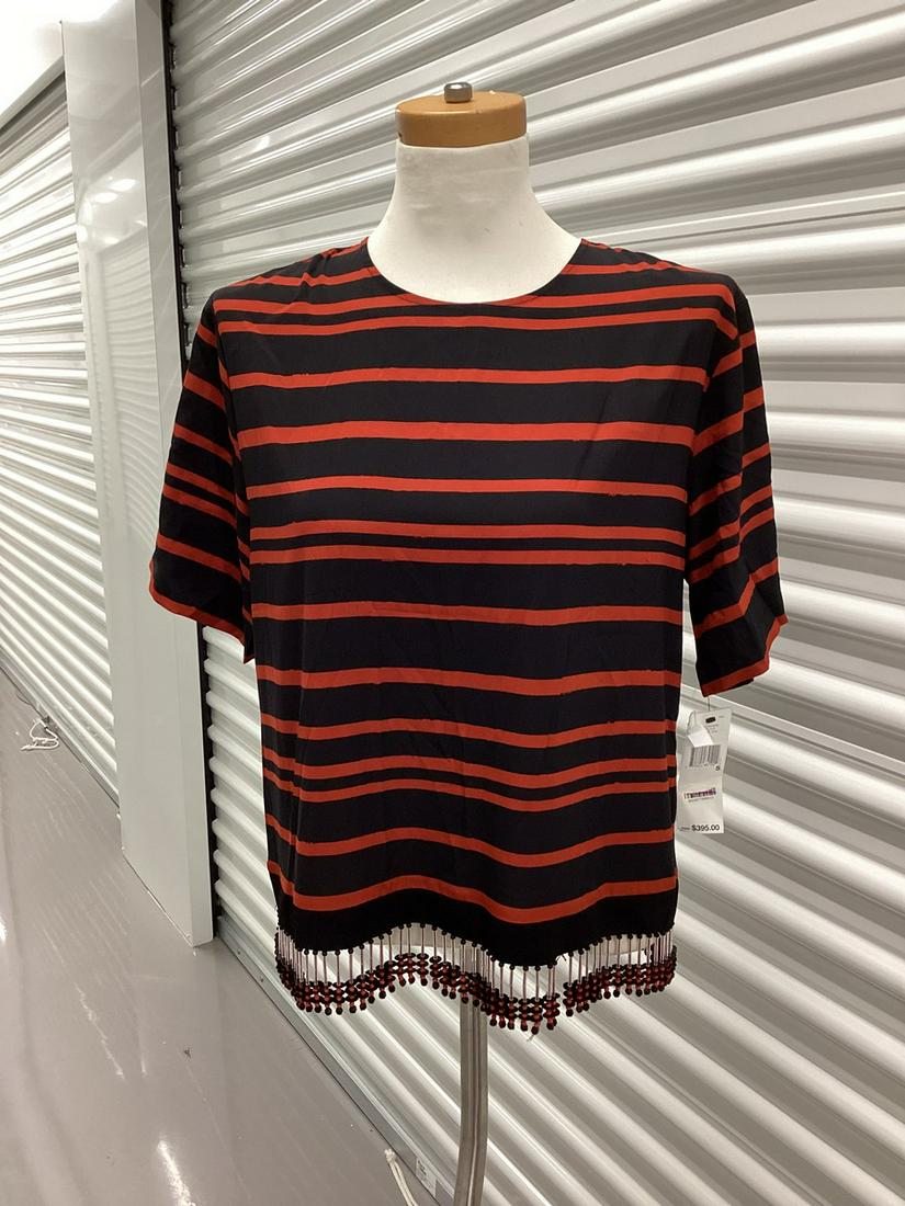 New With Tags DKNY 92% Silk Beaded Bottom Shirt Size S (one drop bead missing): New With Tags DKNY 92% Silk Beaded Bottom Shirt Size S (one drop bead missing)