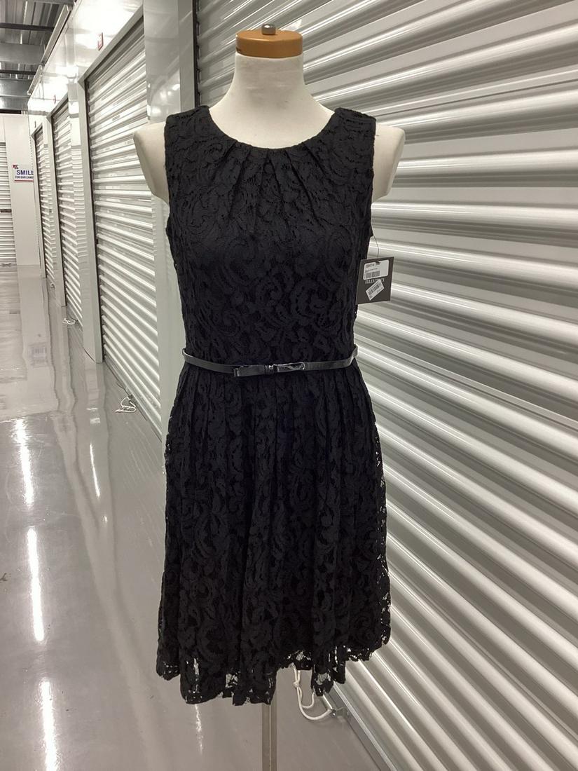 New With Tags Ellen Tracy Lace Overlay Belted Dress Size 8: New With Tags Ellen Tracy Lace Overlay Belted Dress Size 8