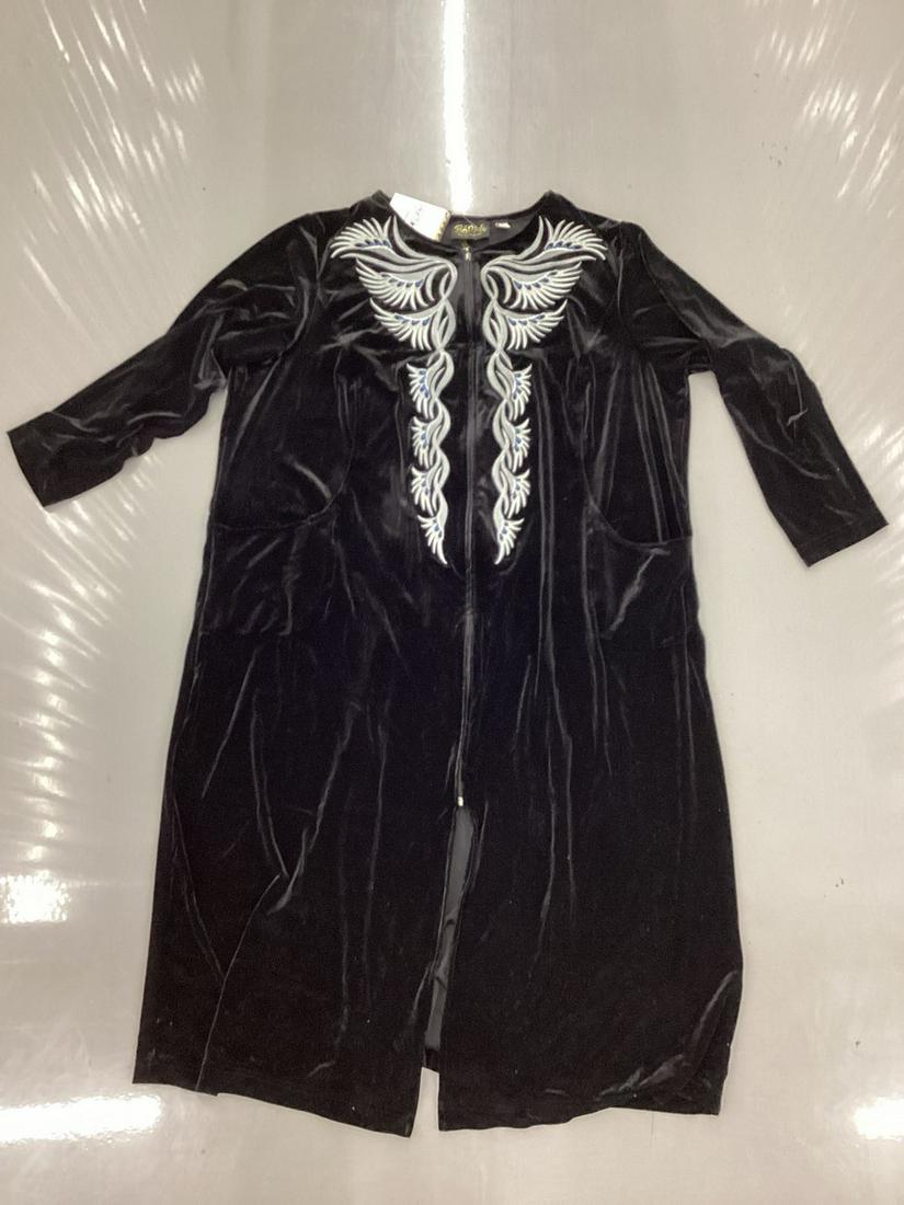 New With Tags Bob Mackie Wearable Art Velour Zip Front Robe Dress Size 2X: New With Tags Bob Mackie Wearable Art Velour Zip Front Robe Dress Size 2X
