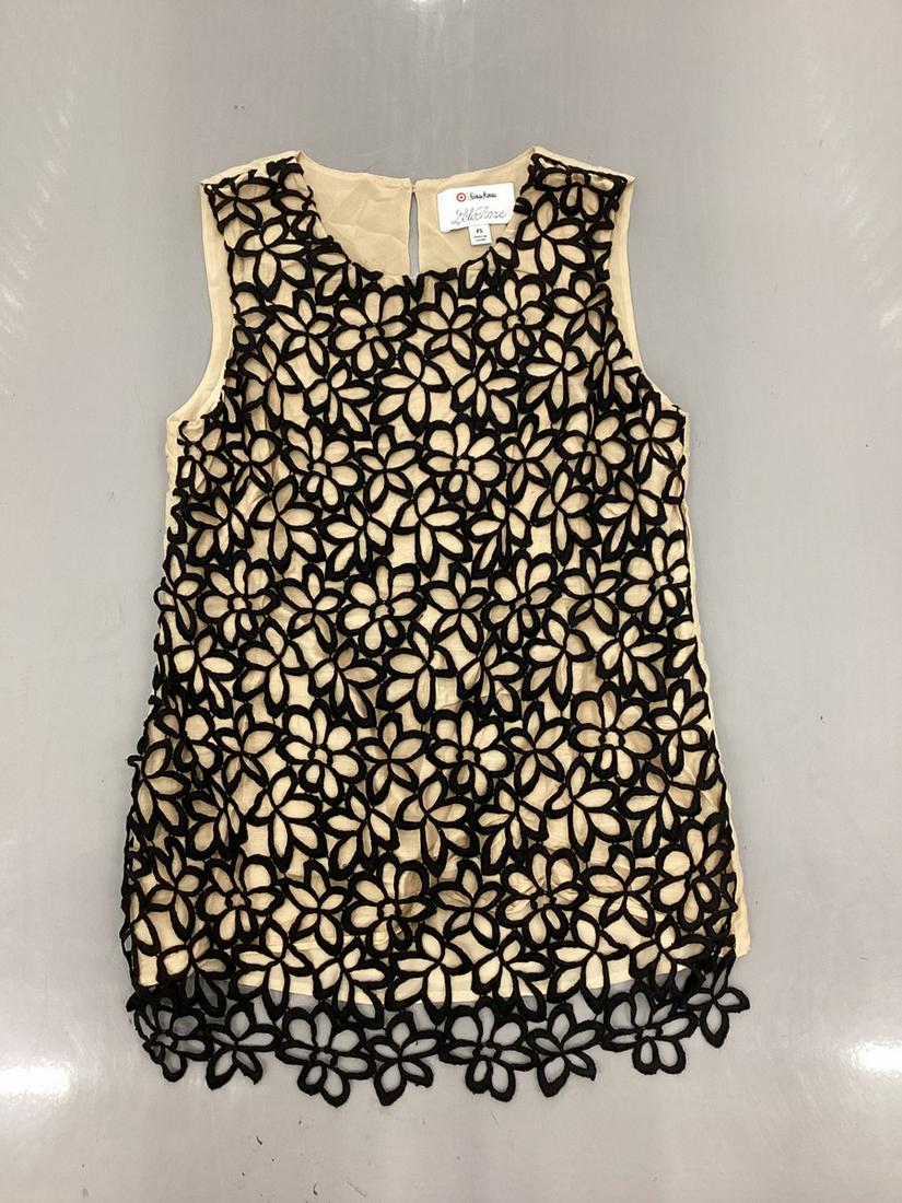 Neiman Marcus Lela Rose Open Crochet Lace Overlay Shirt Size XS: Neiman Marcus Lela Rose Open Crochet Lace Overlay Shirt Size XS
