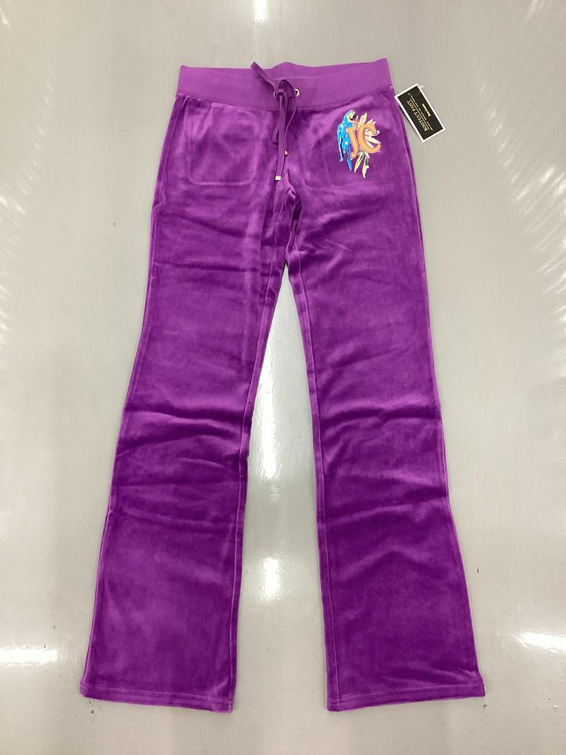 New With Tags Juicy Couture Crystal Violet Floral Cameo Bootcut Pant Size XS: New With Tags Juicy Couture Crystal Violet Floral Cameo Bootcut Pant Size XS