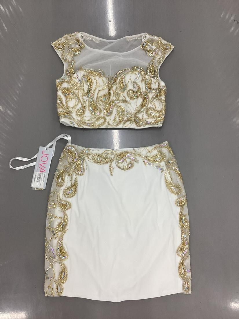 New With Tags Jovani Two Piece Beaded with Sheer Sides Skirt and Top Size 10: New With Tags Jovani Two Piece Beaded with Sheer Sides Skirt and Top Size 10