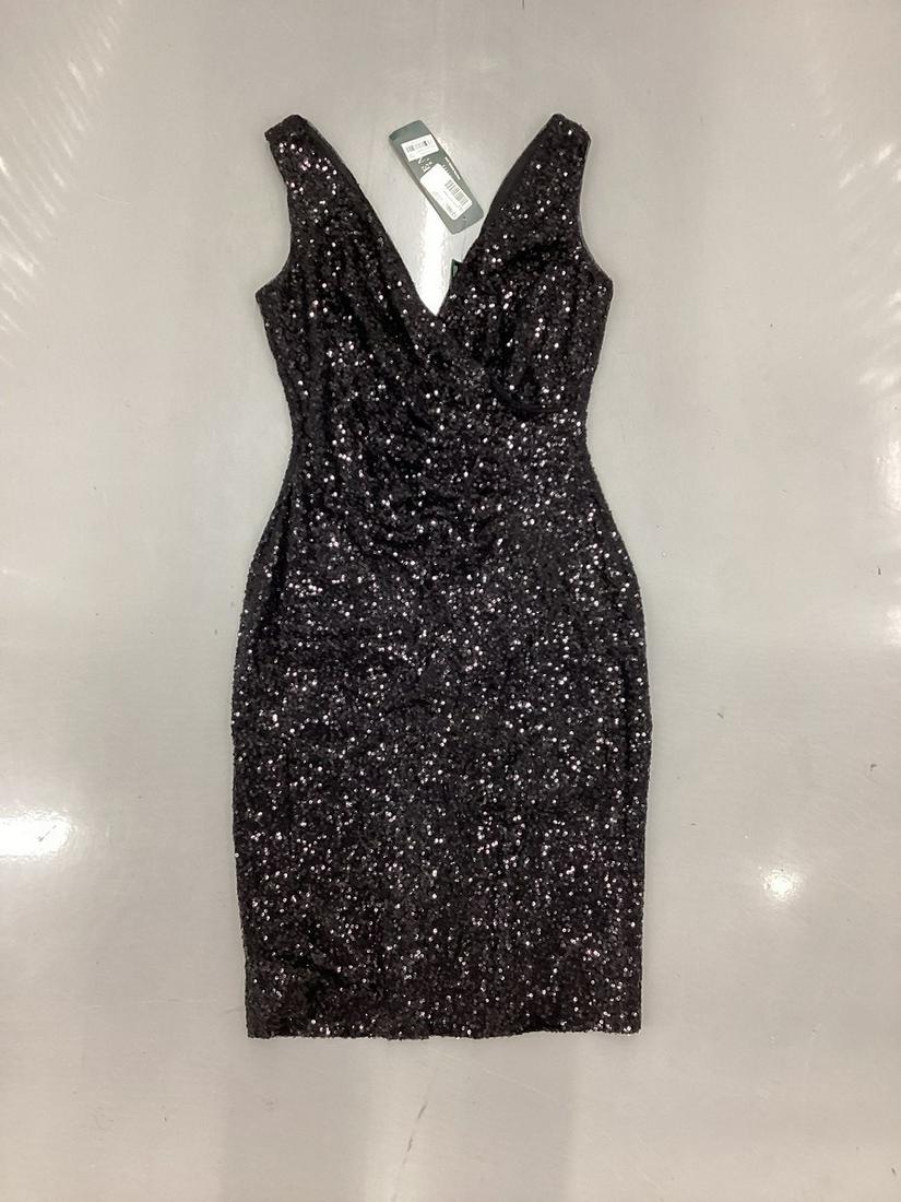 New With Tags Lauren By Ralph Lauren Sequin Cocktail Dress Size 2P: New With Tags Lauren By Ralph Lauren Sequin Cocktail Dress Size 2P
