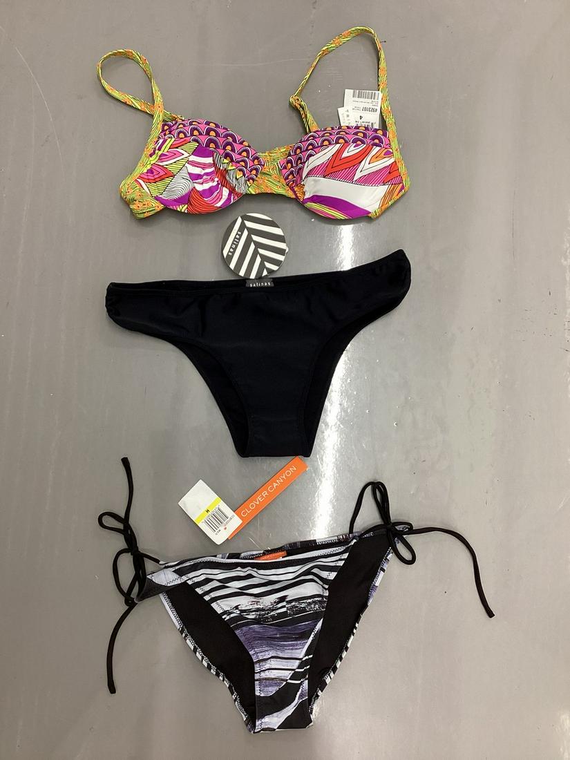 New With Tags Swimwear Pieces - Clover Canyon, Trina Turk & Salinas Bottoms Size M & top Size 4: New With Tags Swimwear Pieces - Clover Canyon, Trina Turk & Salinas Bottoms Size M & top Size 4