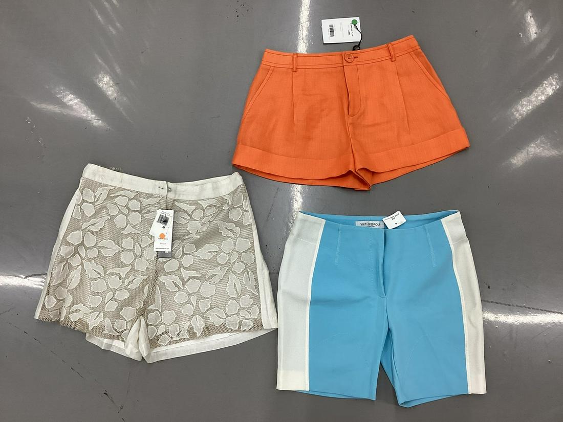 Viktor & Rolf Made in Italy Shorts Size 38, Blumarine Rayon & Kas NY Shorts Medium: Viktor & Rolf Made in Italy Shorts Size 38, Blumarine Rayon & Kas NY Shorts Medium