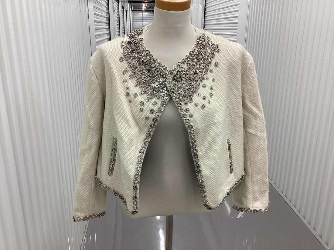 Vintage With Tags Jean Paul Gaultier Femme Made in Italy Metal Rivet Detail Jacket Size 10 (Some: Vintage With Tags Jean Paul Gaultier Femme Made in Italy Metal Rivet Detail Jacket Size 10 (Some Rivets missing - as shown)