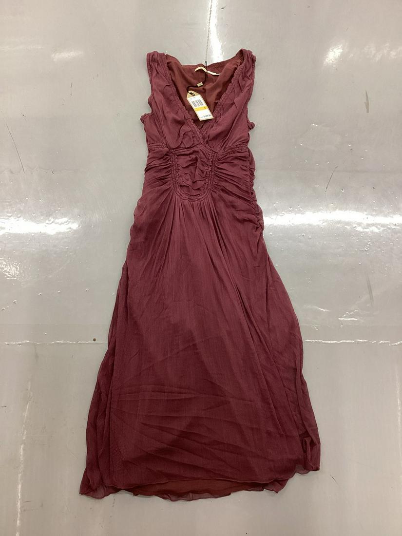 NWT 100% Silk Max Studio Dress in Wine Size S: NWT 100% Silk Max Studio Dress in Wine Size S