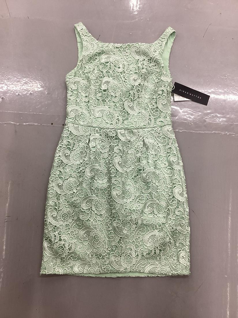New With Tags Aidan Mattox Open Back Lace Overlay cocktail Dress Size 8: New With Tags Aidan Mattox Open Back Lace Overlay cocktail Dress Size 8