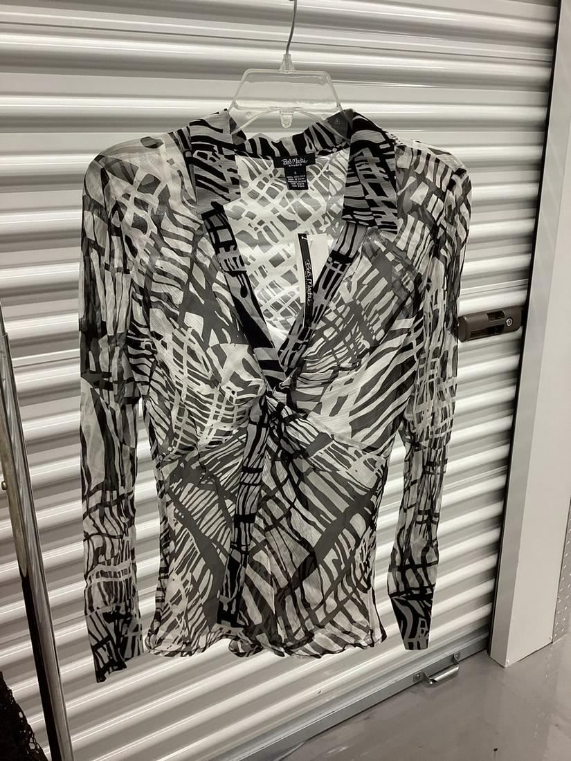NWT Bob Mackie Studio 100% Silk Graphic Shirt with tank size S: NWT Bob Mackie Studio 100% Silk Graphic Shirt with tank size S