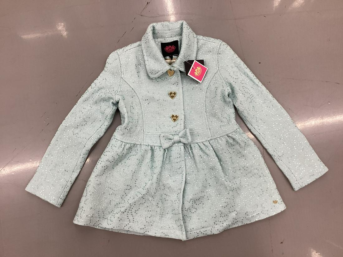 NWT Juicy Couture Azure Mist Sequin Femme Coat Size 10: NWT Juicy Couture Azure Mist Sequin Femme Coat Size 10