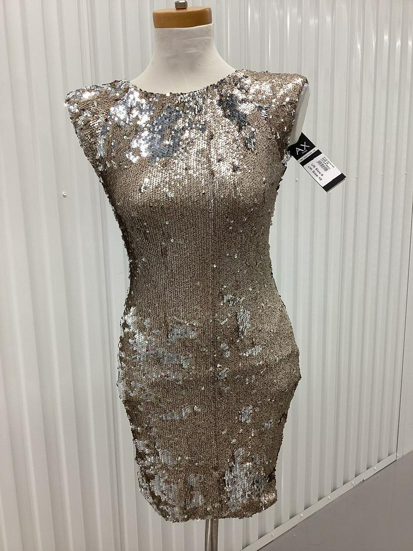 NWT AX Paris Sequin Gold Mini Dress Size 6: NWT AX Paris Sequin Gold Mini Dress Size 6