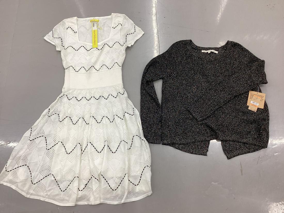 NWT Catherine Malandrino Cassidy Flare Dress Size S & NWT Rachel Roy Open back Sweater Size S (Both: NWT Catherine Malandrino Cassidy Flare Dress Size S & NWT Rachel Roy Open back Sweater Size S (Both have small pulls in fabric)